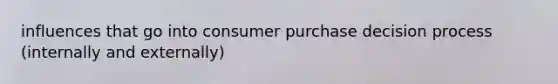 influences that go into consumer purchase decision process (internally and externally)