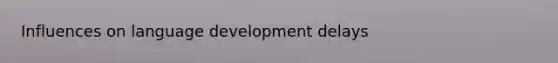 Influences on language development delays