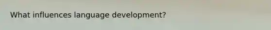 What influences language development?