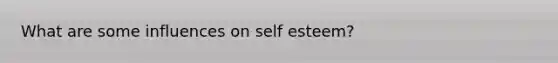 What are some influences on self esteem?