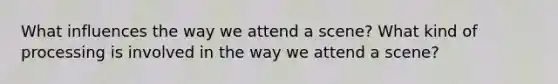 What influences the way we attend a scene? What kind of processing is involved in the way we attend a scene?