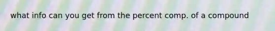 what info can you get from the percent comp. of a compound