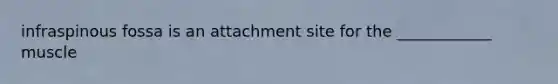 infraspinous fossa is an attachment site for the ____________ muscle