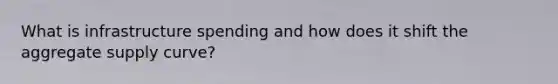 What is infrastructure spending and how does it shift the aggregate supply curve?