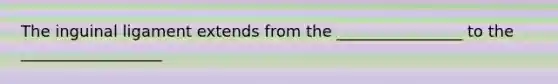 The inguinal ligament extends from the ________________ to the __________________