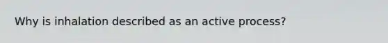 Why is inhalation described as an active​ process?