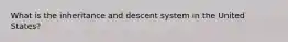 What is the inheritance and descent system in the United States?