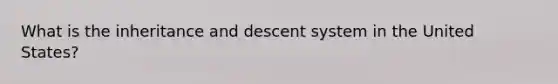 What is the inheritance and descent system in the United States?