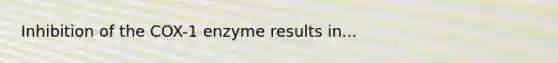 Inhibition of the COX-1 enzyme results in...