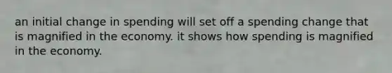 an initial change in spending will set off a spending change that is magnified in the economy. it shows how spending is magnified in the economy.