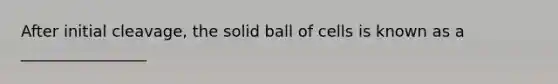 After initial cleavage, the solid ball of cells is known as a ________________