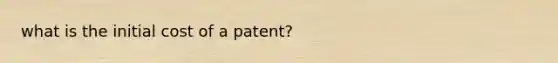 what is the initial cost of a patent?