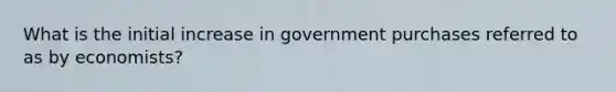 What is the initial increase in government purchases referred to as by economists?