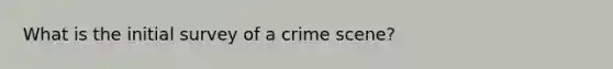 What is the initial survey of a crime scene?