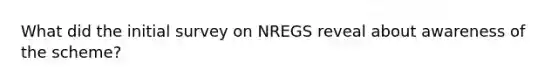 What did the initial survey on NREGS reveal about awareness of the scheme?