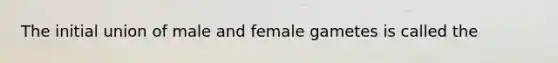 The initial union of male and female gametes is called the