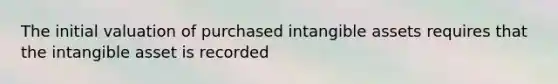 The initial valuation of purchased intangible assets requires that the intangible asset is recorded