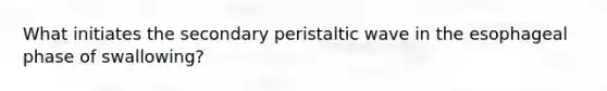 What initiates the secondary peristaltic wave in the esophageal phase of swallowing?