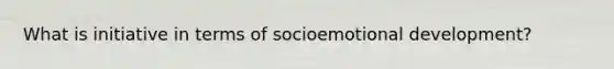 What is initiative in terms of socioemotional development?