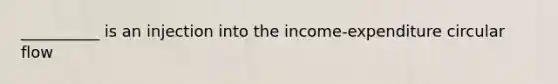 __________ is an injection into the income-expenditure circular flow