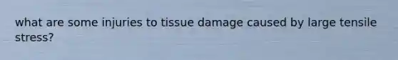 what are some injuries to tissue damage caused by large tensile stress?