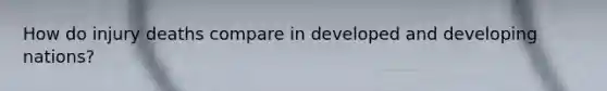 How do injury deaths compare in developed and developing nations?