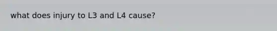 what does injury to L3 and L4 cause?