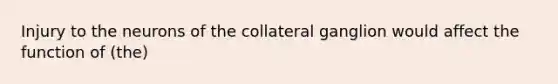 Injury to the neurons of the collateral ganglion would affect the function of (the)