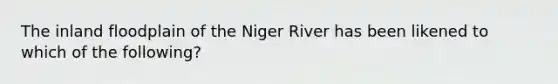 The inland floodplain of the Niger River has been likened to which of the following?