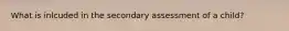 What is inlcuded in the secondary assessment of a child?
