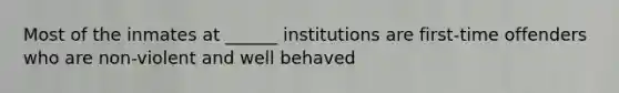 Most of the inmates at ______ institutions are first-time offenders who are non-violent and well behaved