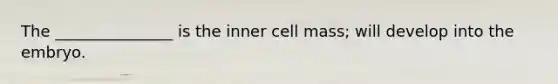 The _______________ is the inner cell mass; will develop into the embryo.