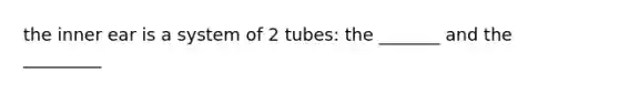 the inner ear is a system of 2 tubes: the _______ and the _________