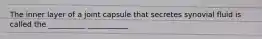 The inner layer of a joint capsule that secretes synovial fluid is called the __________ ___________