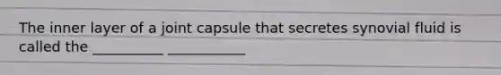 The inner layer of a joint capsule that secretes synovial fluid is called the __________ ___________