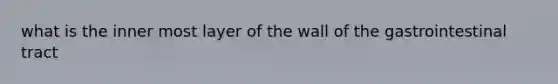 what is the inner most layer of the wall of the gastrointestinal tract