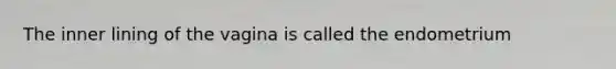 The inner lining of the vagina is called the endometrium