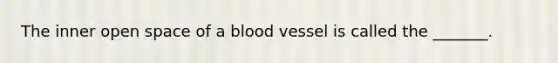 The inner open space of a blood vessel is called the _______.