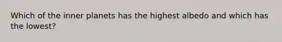 Which of the inner planets has the highest albedo and which has the lowest?