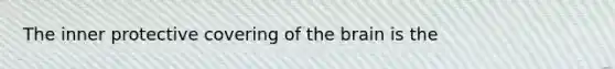 The inner protective covering of <a href='https://www.questionai.com/knowledge/kLMtJeqKp6-the-brain' class='anchor-knowledge'>the brain</a> is the