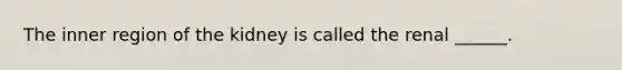 The inner region of the kidney is called the renal ______.