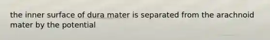 the inner surface of dura mater is separated from the arachnoid mater by the potential