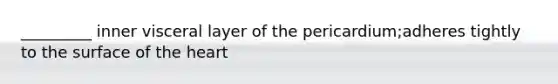 _________ inner visceral layer of the pericardium;adheres tightly to the surface of the heart