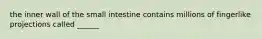 the inner wall of the small intestine contains millions of fingerlike projections called ______