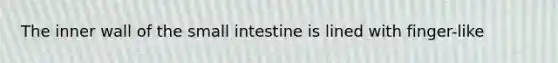 The inner wall of <a href='https://www.questionai.com/knowledge/kt623fh5xn-the-small-intestine' class='anchor-knowledge'>the small intestine</a> is lined with finger-like
