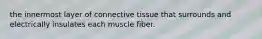 the innermost layer of connective tissue that surrounds and electrically insulates each muscle fiber.