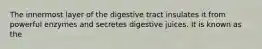 The innermost layer of the digestive tract insulates it from powerful enzymes and secretes digestive juices. It is known as the