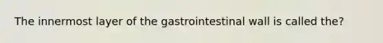 The innermost layer of the gastrointestinal wall is called the?