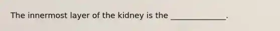 The innermost layer of the kidney is the ______________.