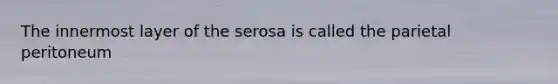 The innermost layer of the serosa is called the parietal peritoneum